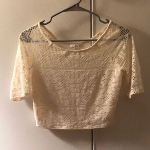 Never worn, cream lace shirt.